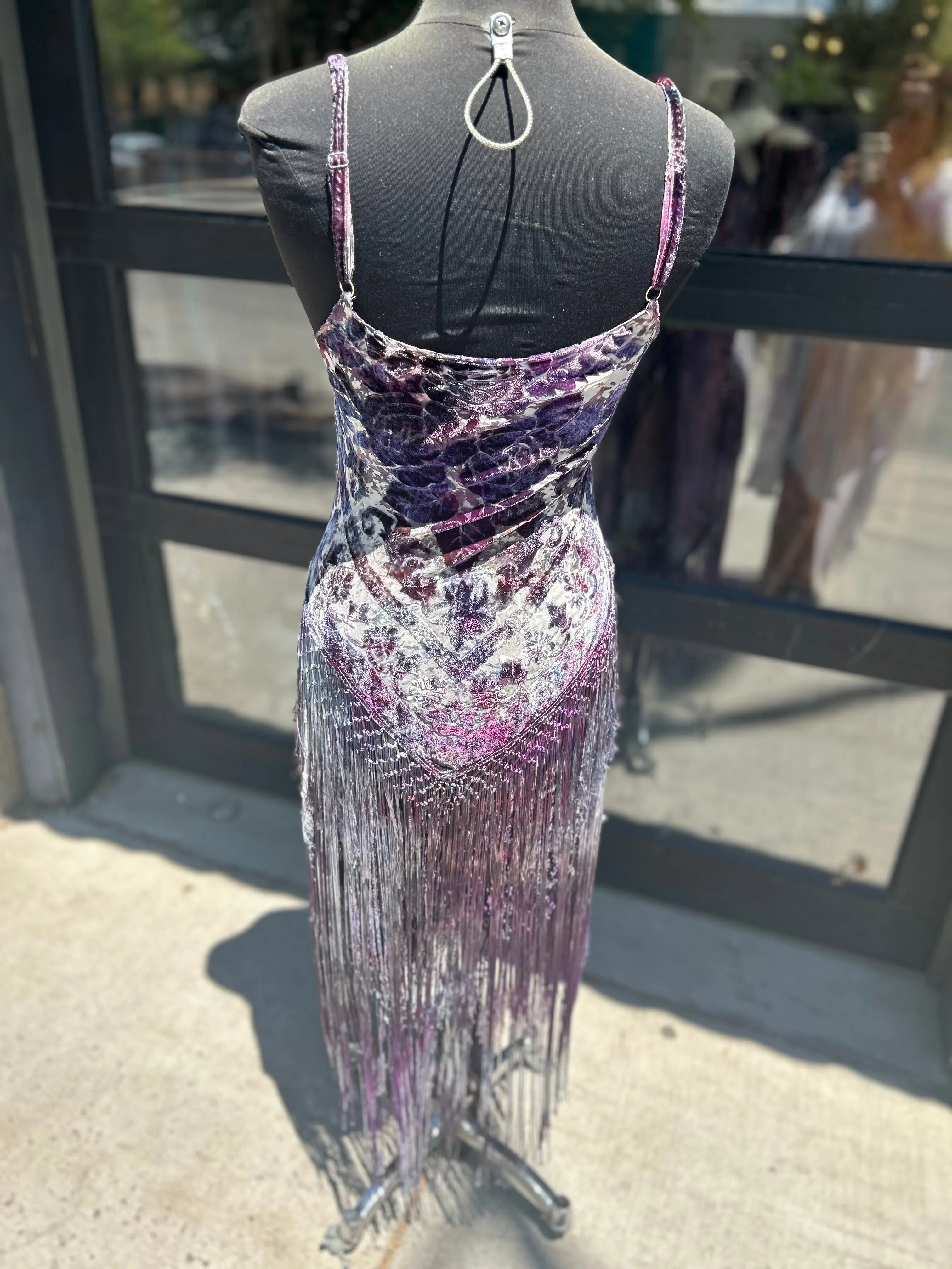 Fringe Go-Go Dress in Oh La La purple
