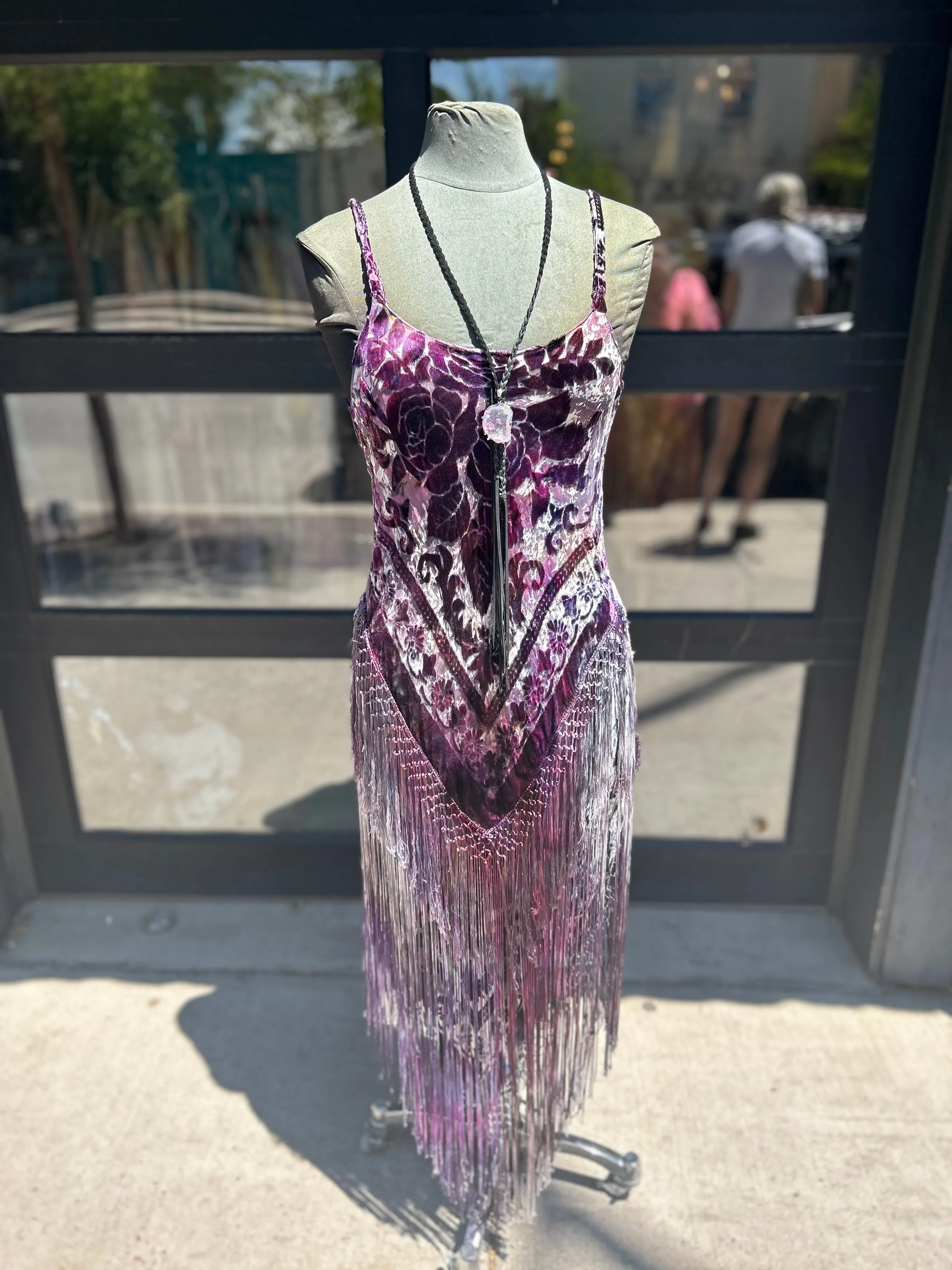 Fringe Go-Go Dress in Oh La La purple