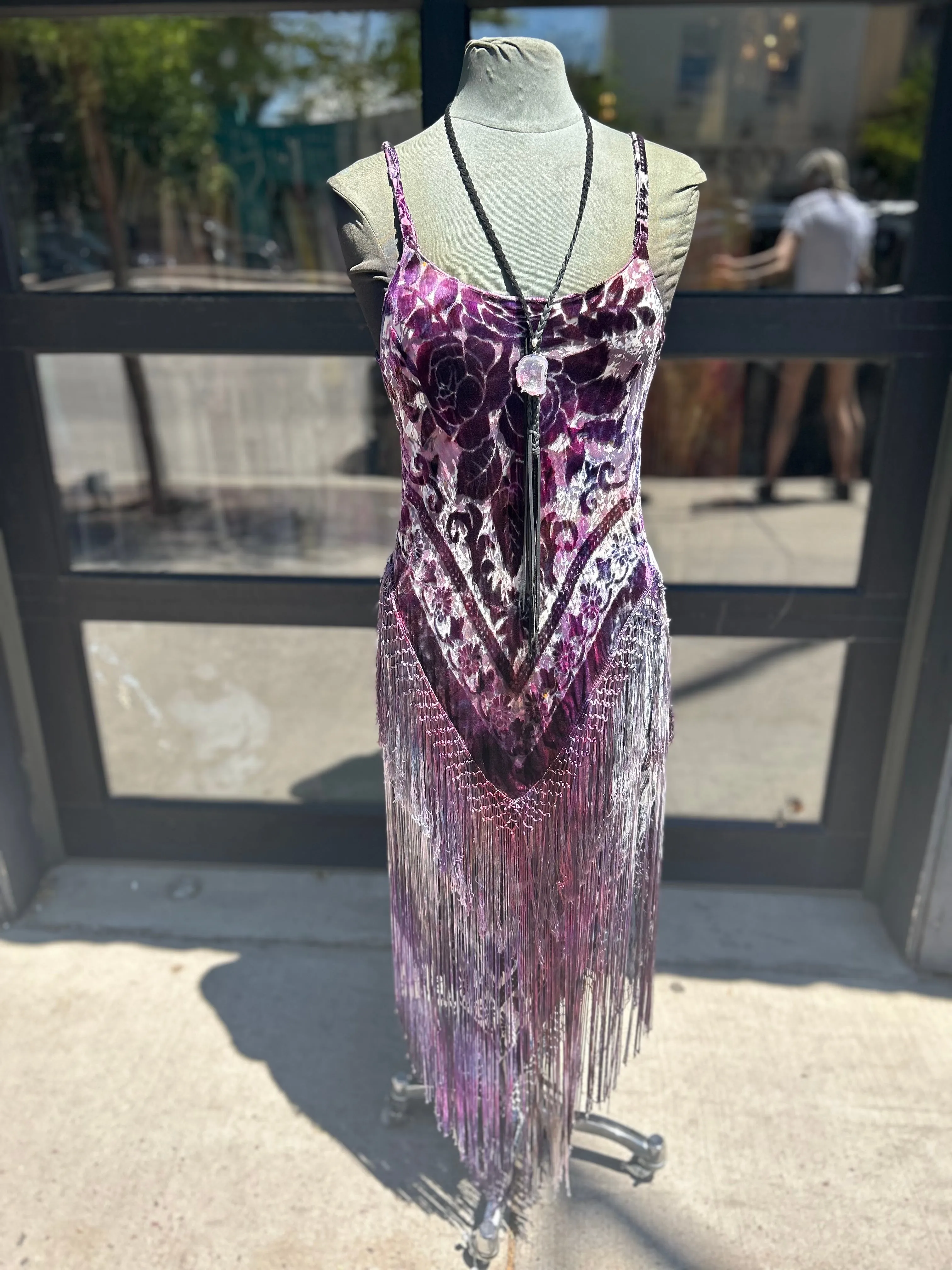 Fringe Go-Go Dress in Oh La La purple