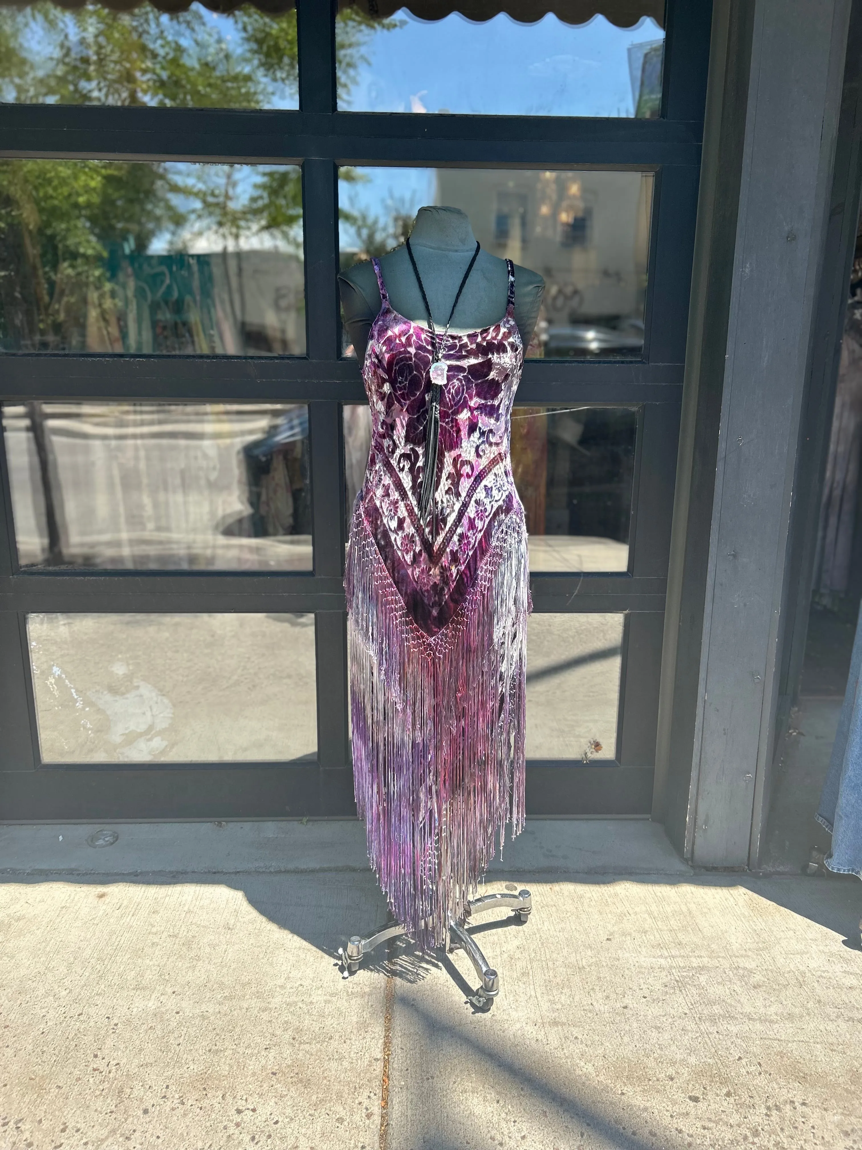 Fringe Go-Go Dress in Oh La La purple