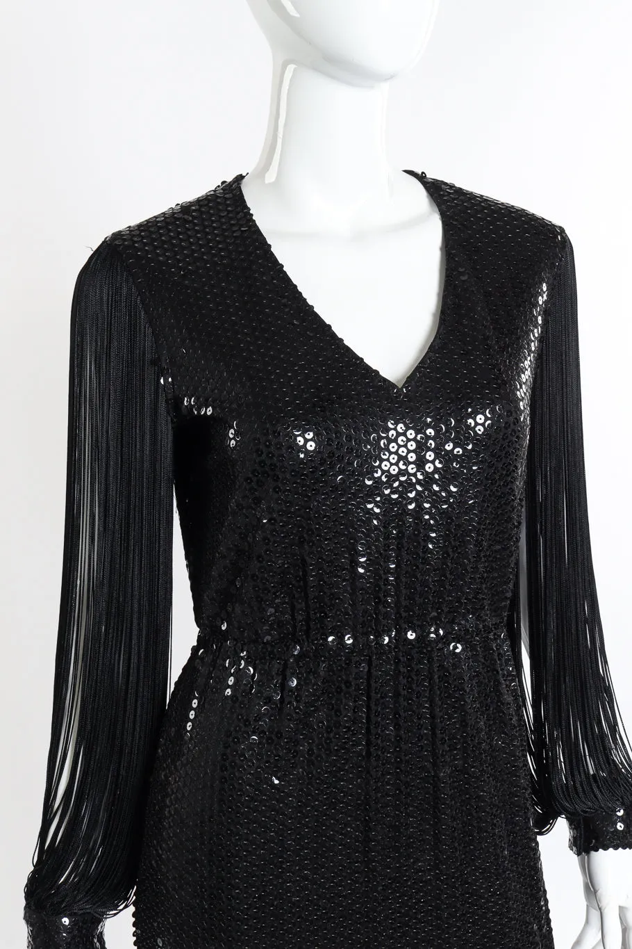 Fringe Sleeve Sequin Dress