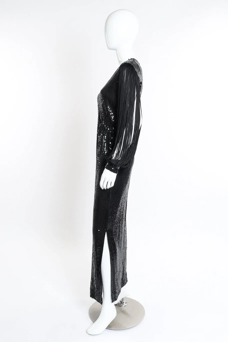 Fringe Sleeve Sequin Dress