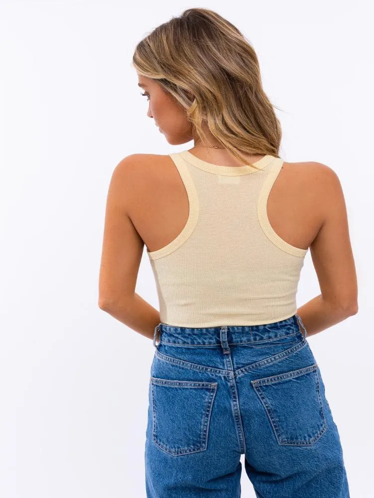Front Cut Out Tank Bodysuit