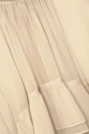 Gathered Neck Ruffle Top