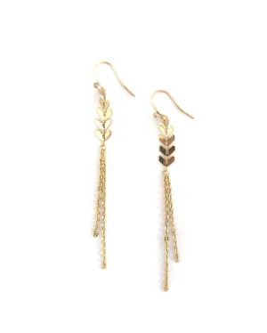 Gold Chevron Chain Earrings