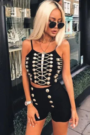 Golden Babe 2-Piece Jumpsuit Set