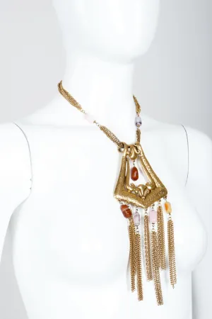 Hammered Fringe Plate Necklace