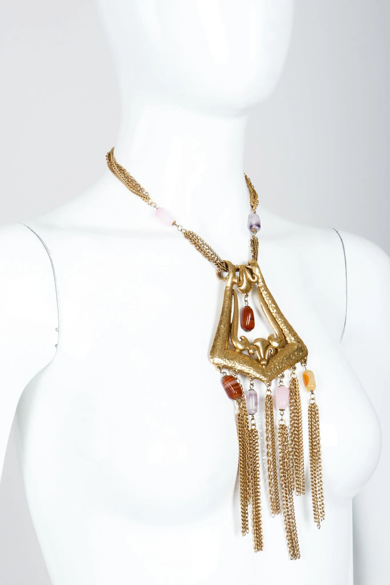 Hammered Fringe Plate Necklace