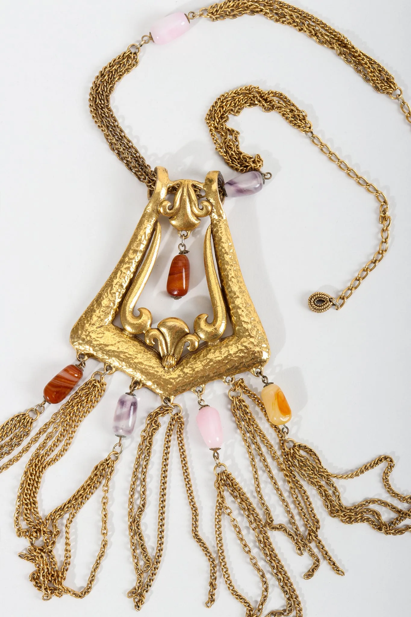 Hammered Fringe Plate Necklace