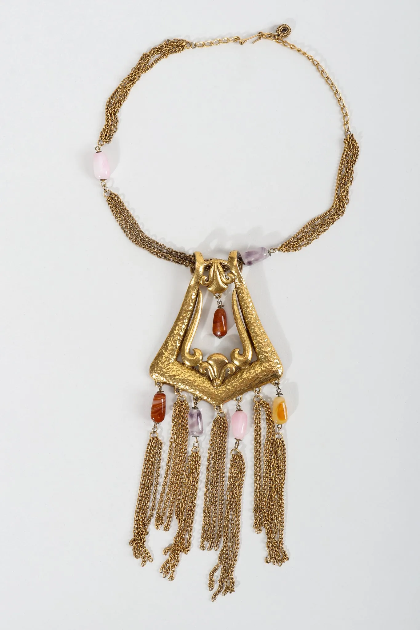 Hammered Fringe Plate Necklace