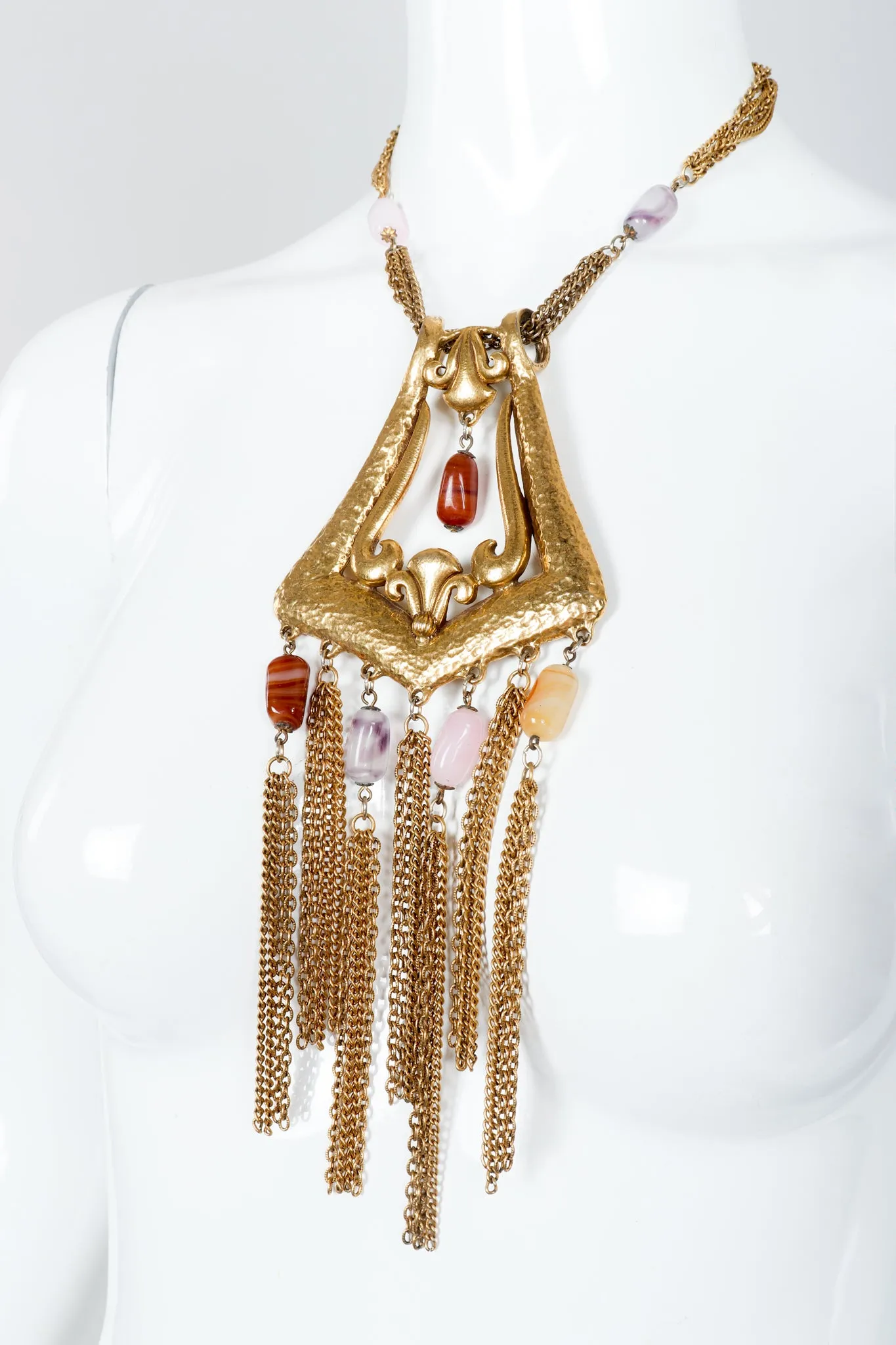 Hammered Fringe Plate Necklace