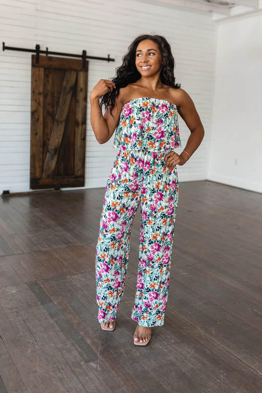 Hazel Blues® |  Life of the Party Floral Jumpsuit in Green