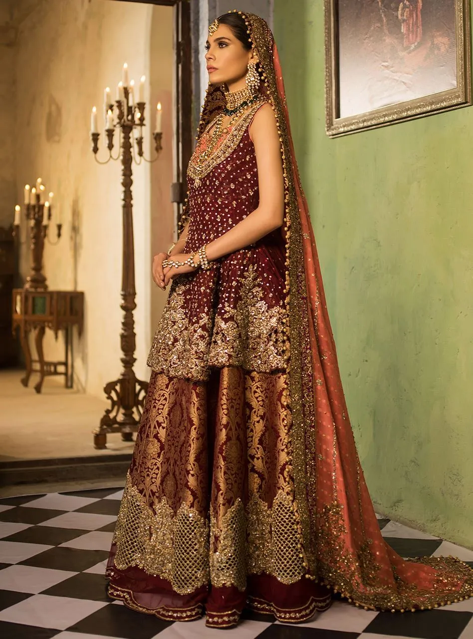Heavily Embellished Maroon Designer Lehenga # B2038