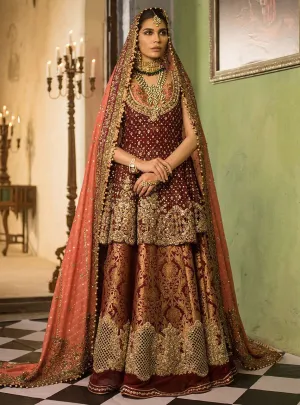 Heavily Embellished Maroon Designer Lehenga # B2038