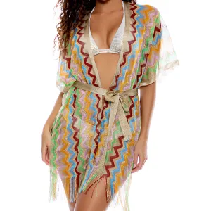 HERE COMES THE SUN - Open Front Tie Short Poncho