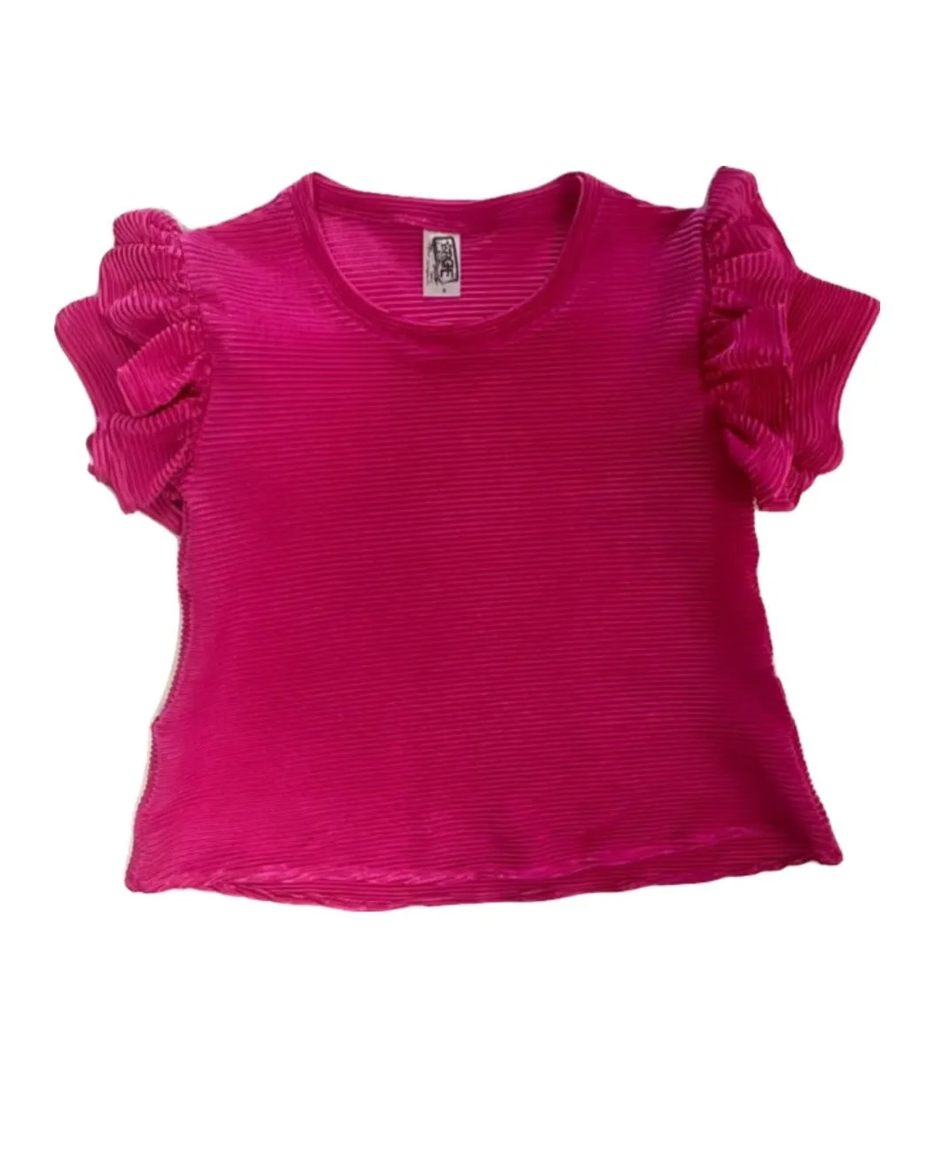 Hot Pink Ribbed Satin Top..