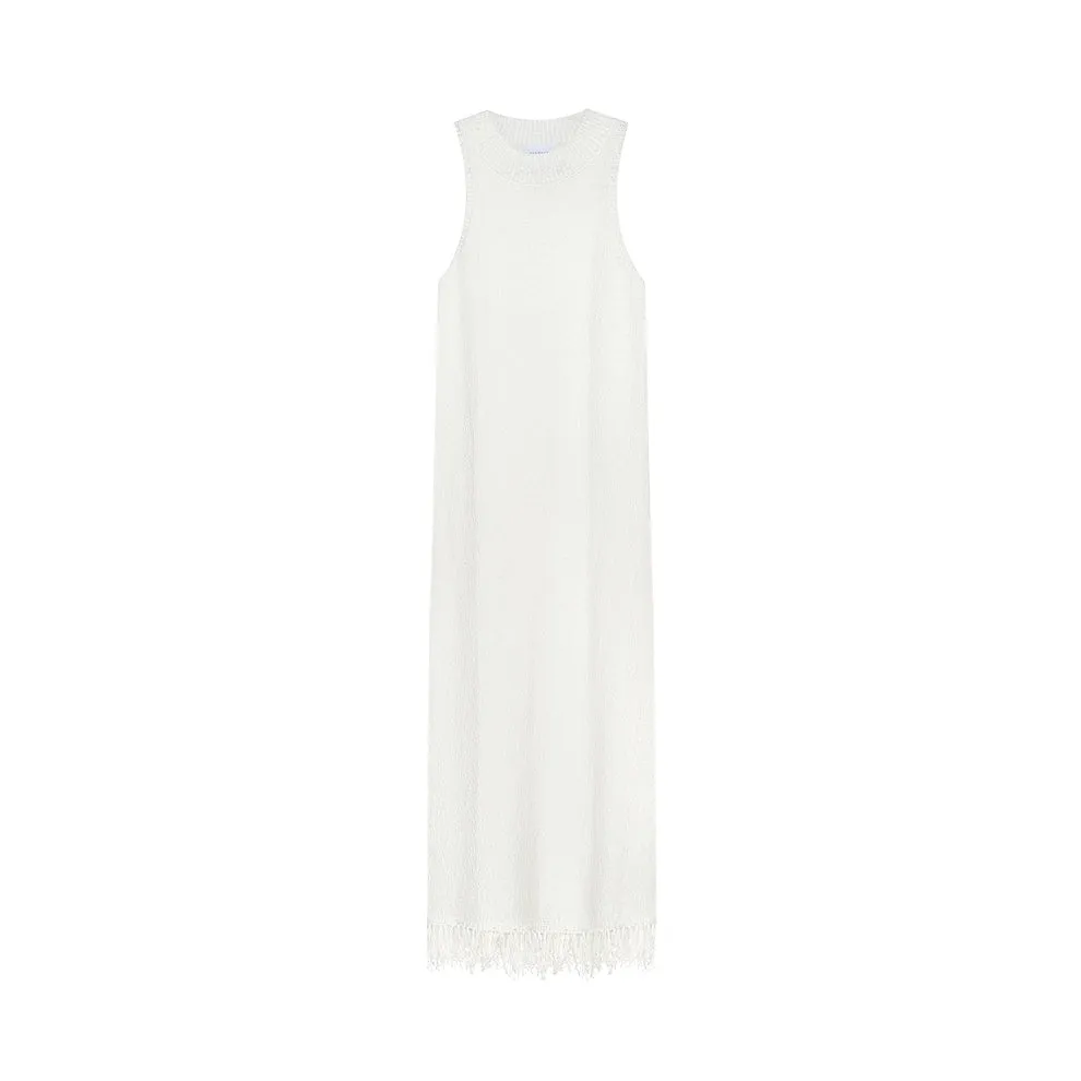 INDIA LONG BOUCLE DRESS - CREAM