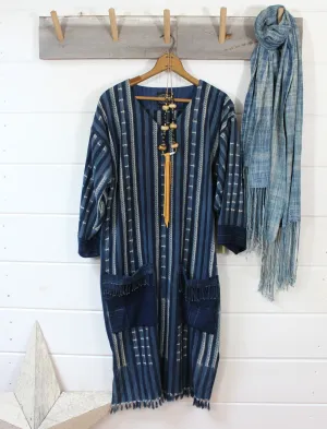 Indigo Shibori Duster Dress