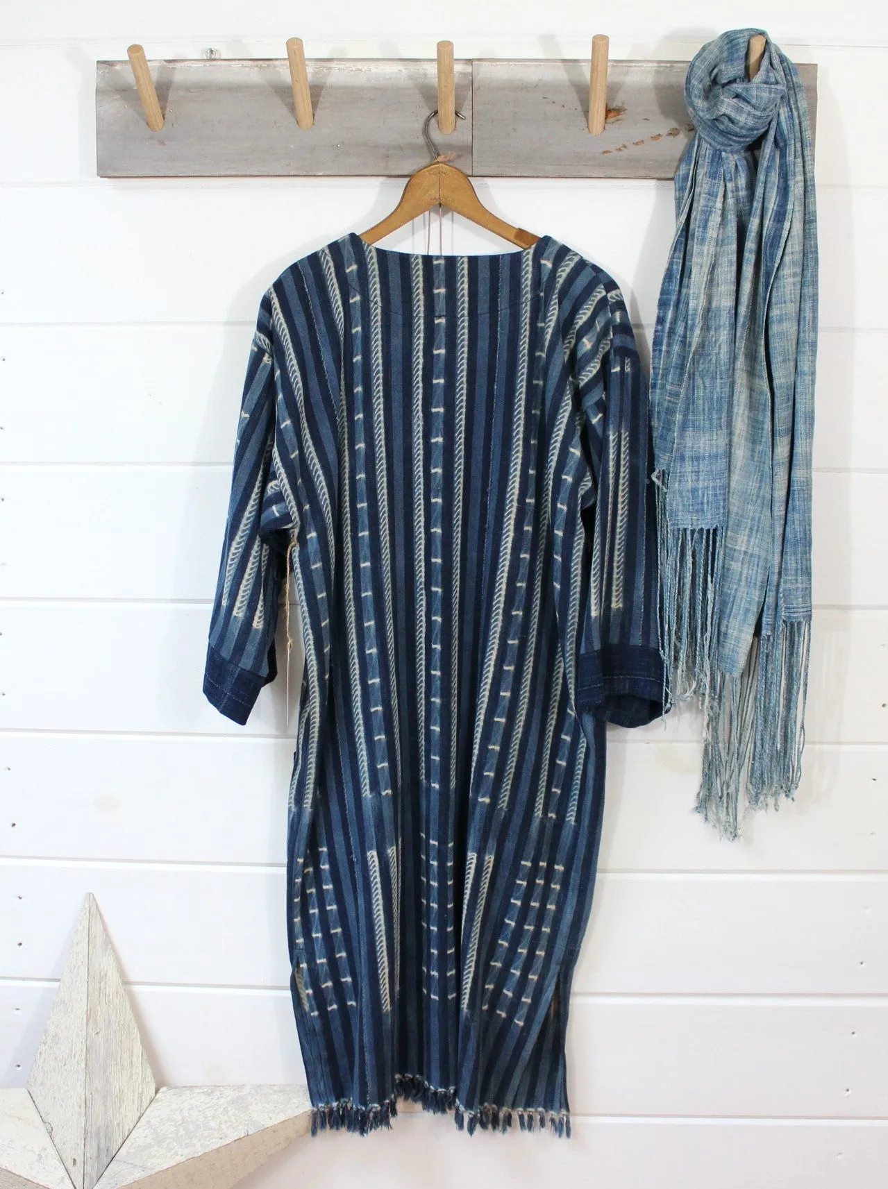 Indigo Shibori Duster Dress