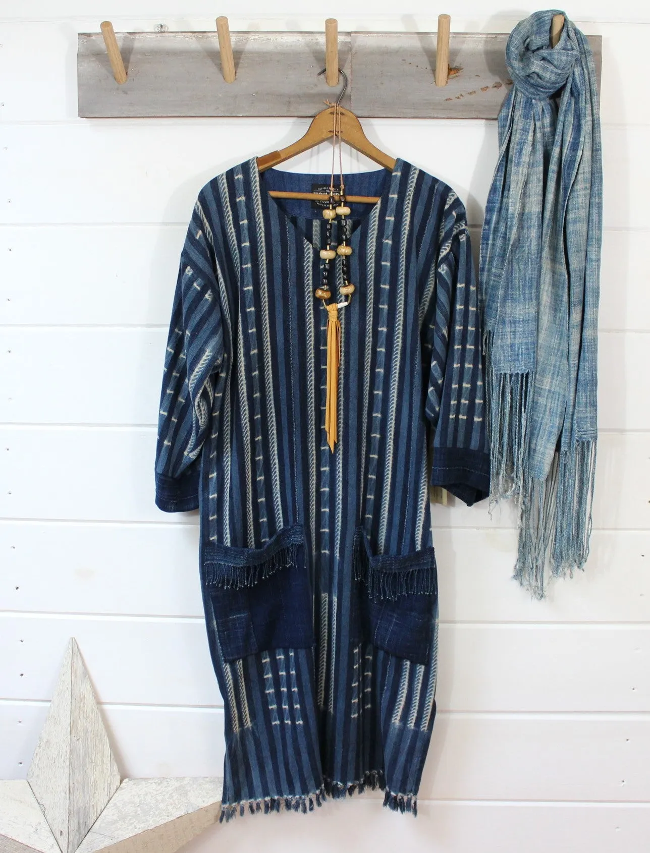 Indigo Shibori Duster Dress