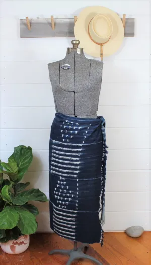 Indigo Shibori Wrap Skirt