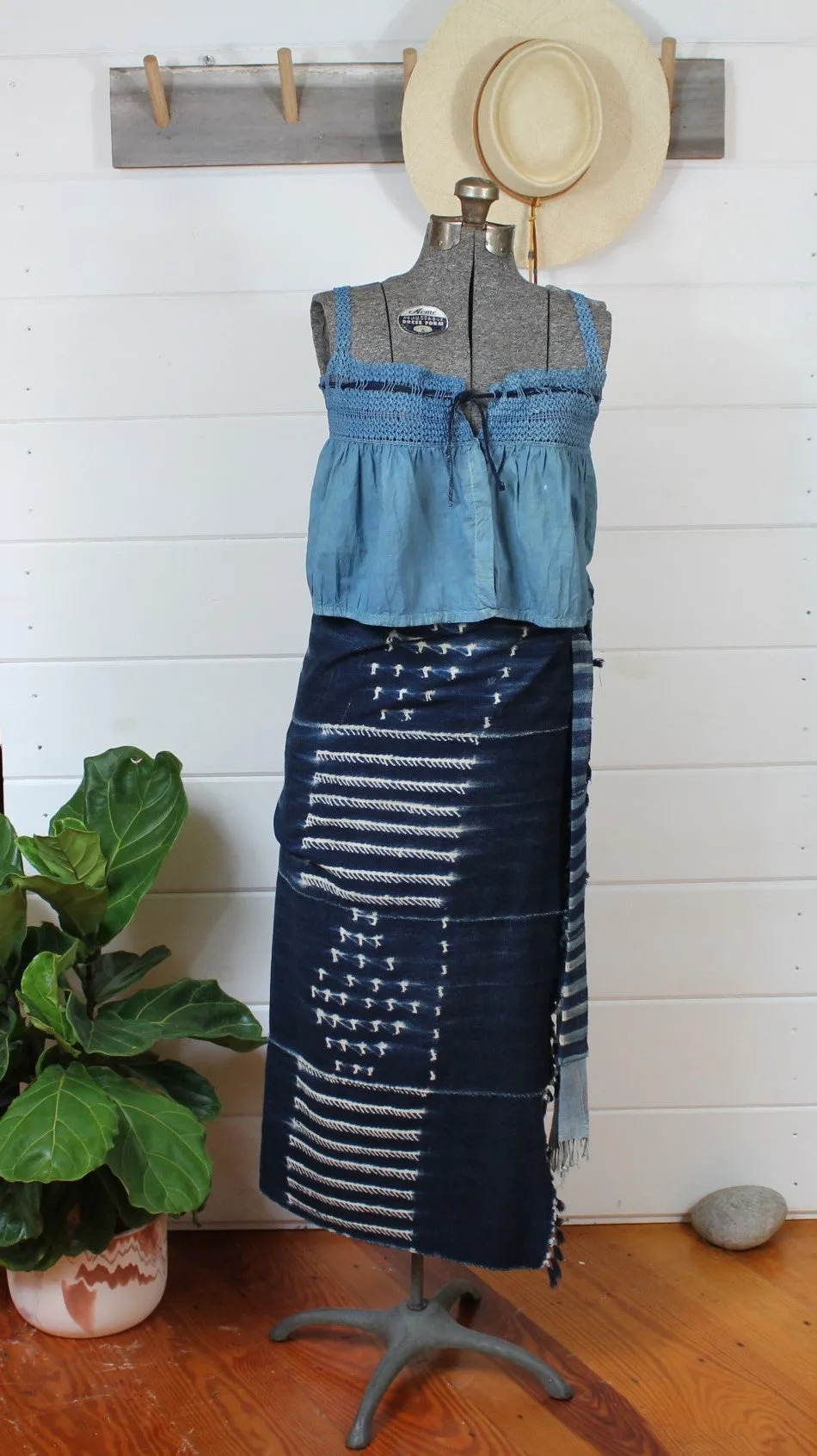 Indigo Shibori Wrap Skirt