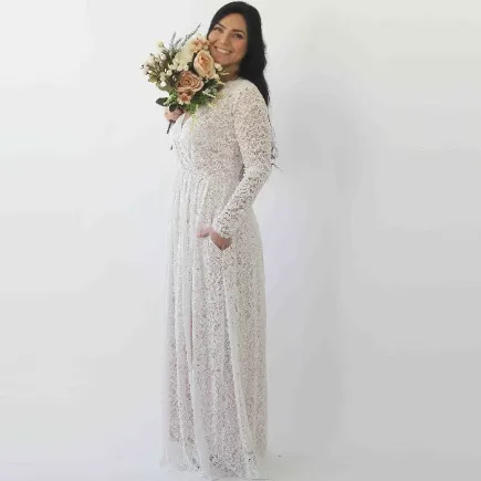 Ivory Blushed pockets dress #1268