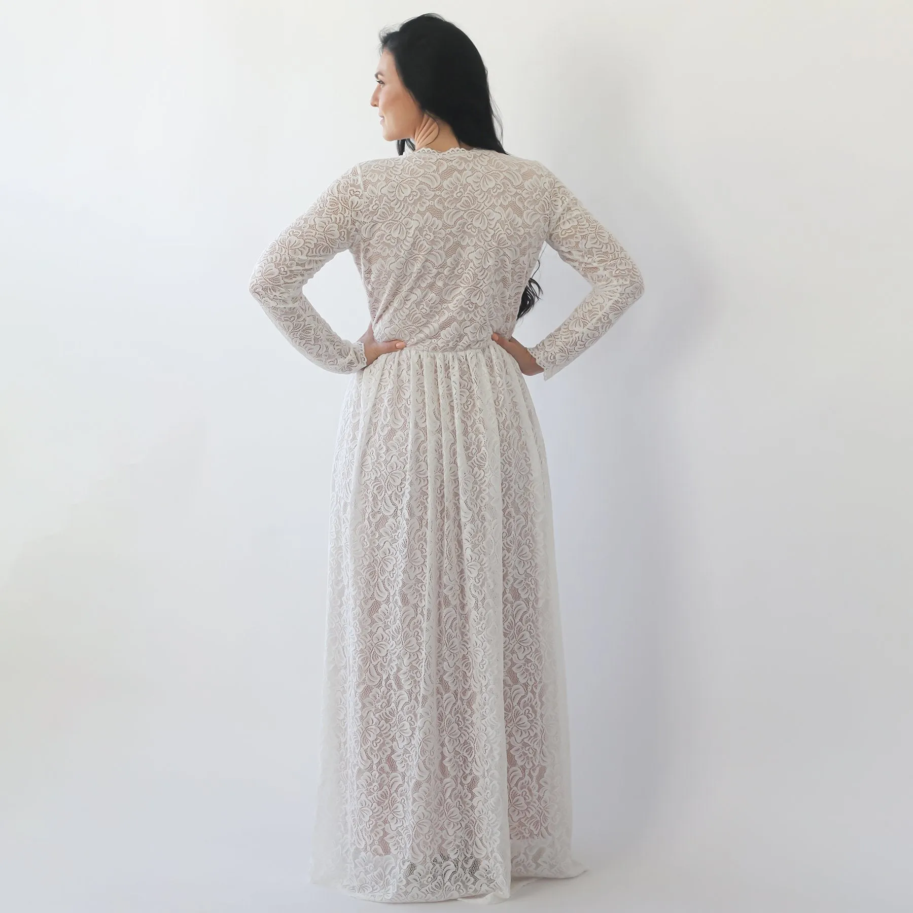 Ivory Blushed pockets dress #1268