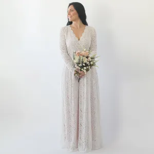 Ivory Blushed pockets dress #1268