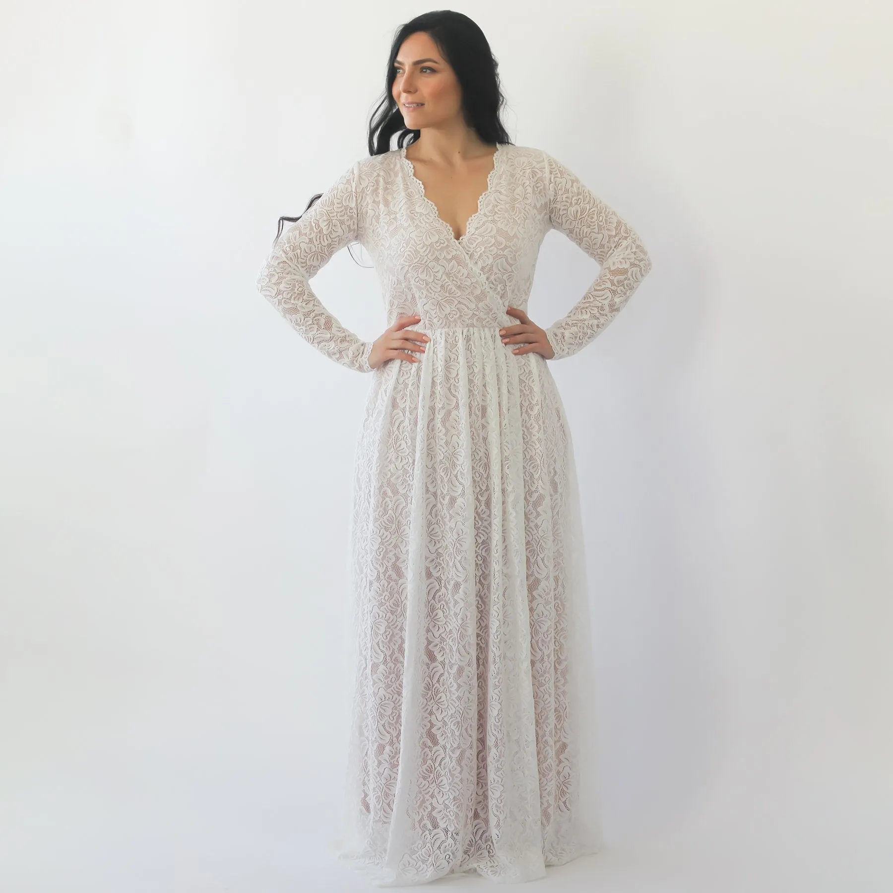 Ivory Blushed pockets dress #1268