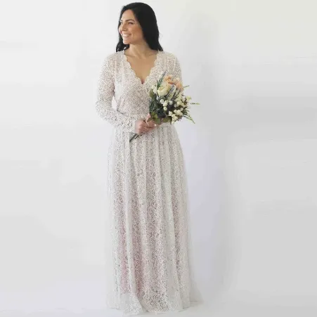 Ivory Blushed pockets dress #1268