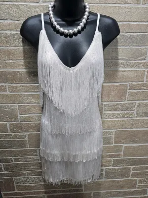 Ivory Fringe Mini Dress 3/7/24 8144
