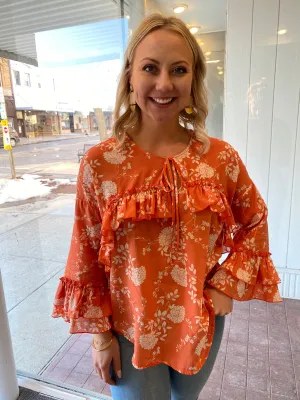 Ivy Jane Coral Ruffle Top