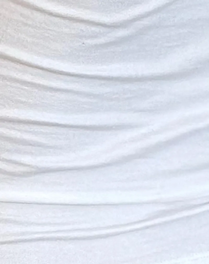 Jastiya Vest Top in White with Black Binding