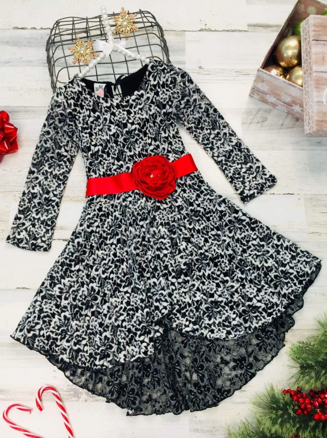 Je t'Aime Crochet Lace Hi-Lo Dress