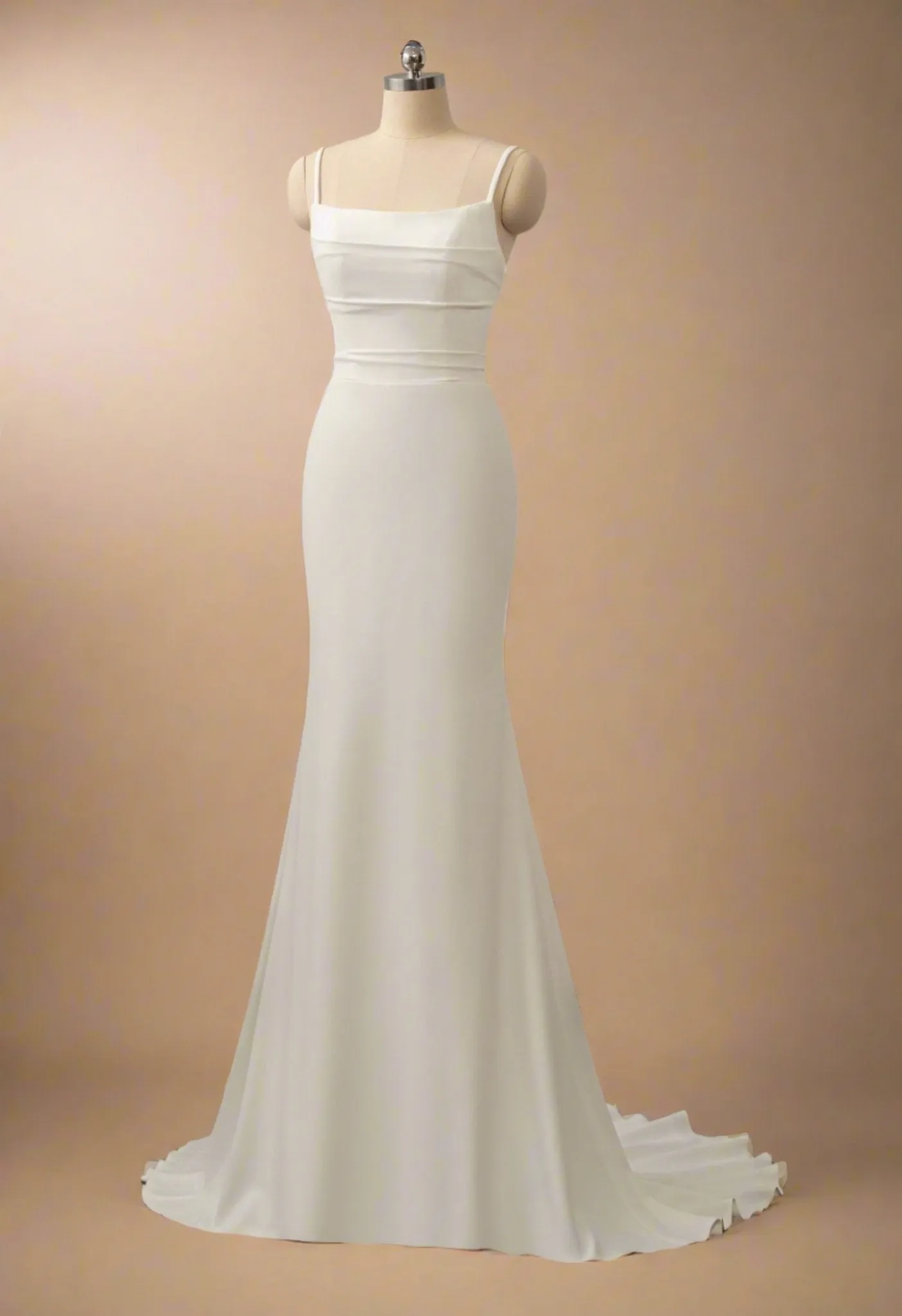 Johanna Ivory minimalist crepe wedding dress Express NZ wide