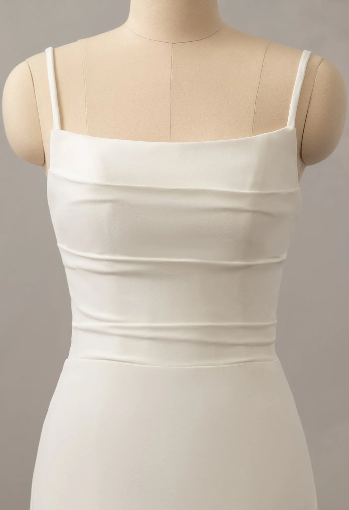 Johanna Ivory minimalist crepe wedding dress Express NZ wide