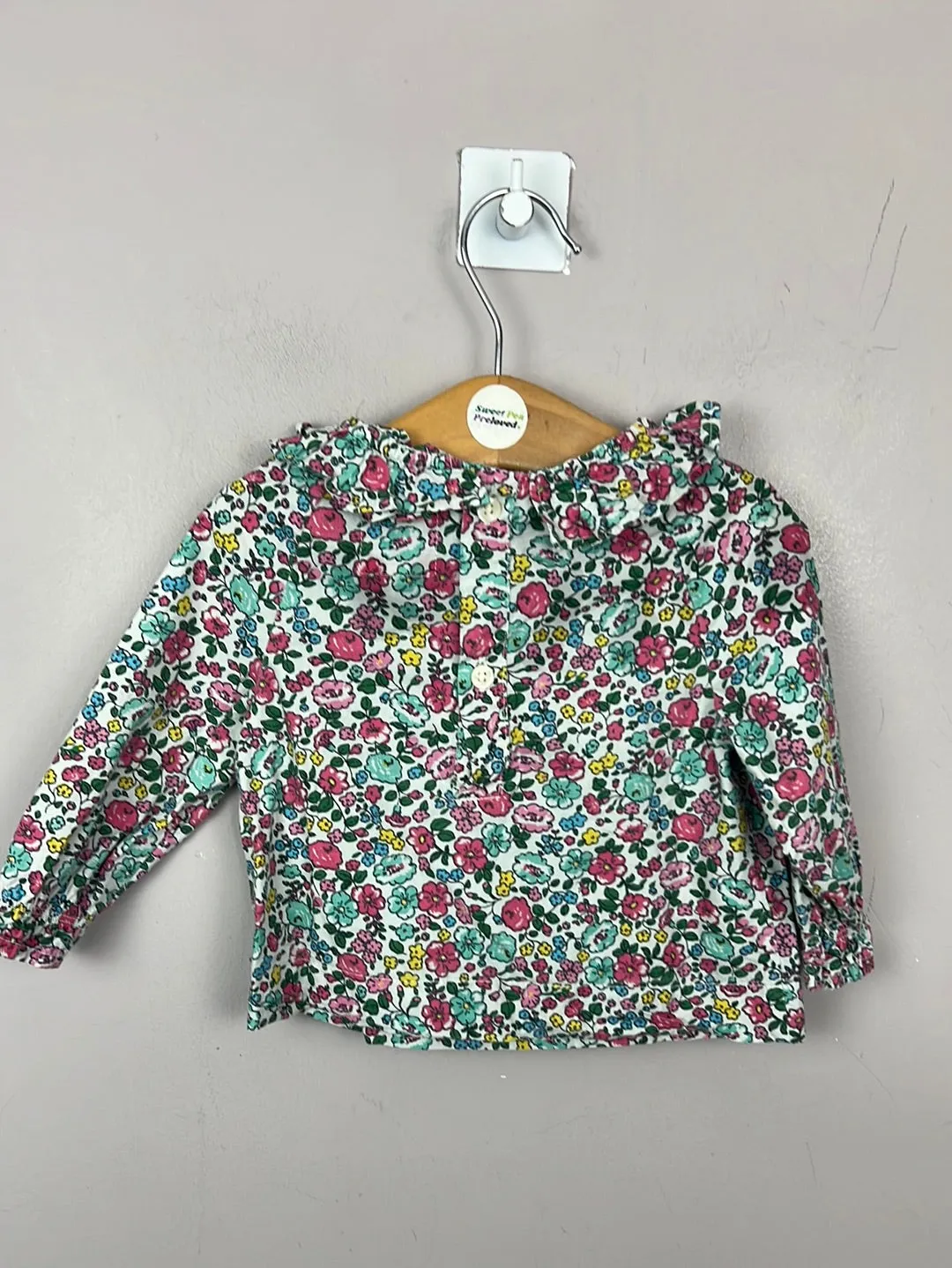 Joules ditsy cotton shirt 0-3m