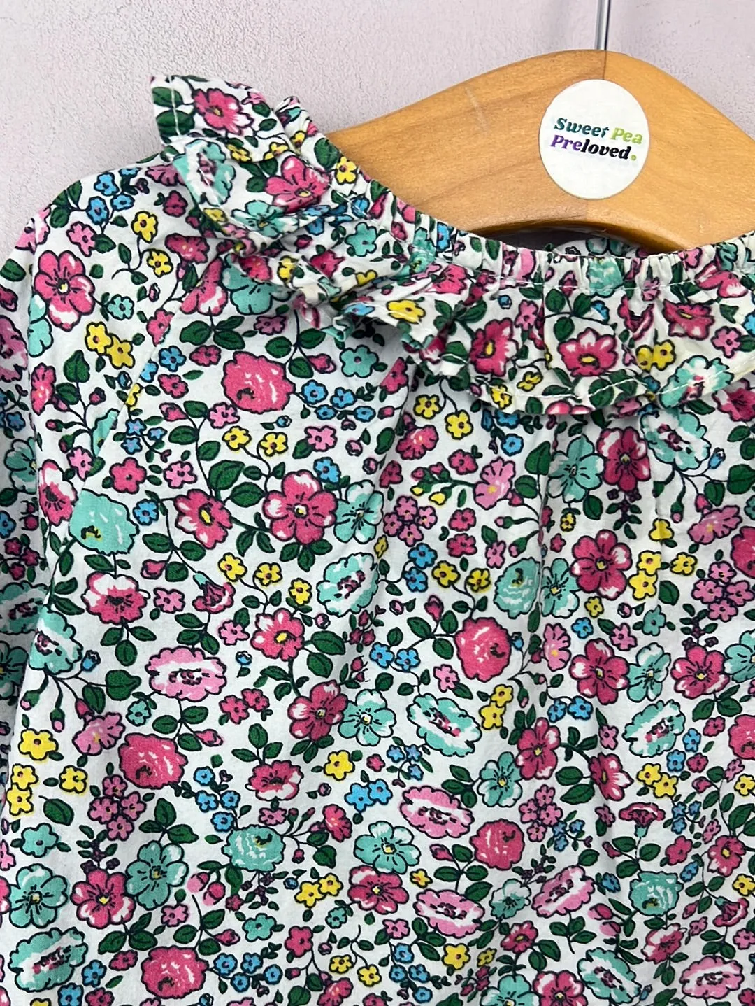 Joules ditsy cotton shirt 0-3m