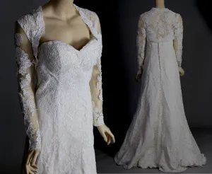 Justin Alexander wedding dress strapless bridal gown with lace jacket
