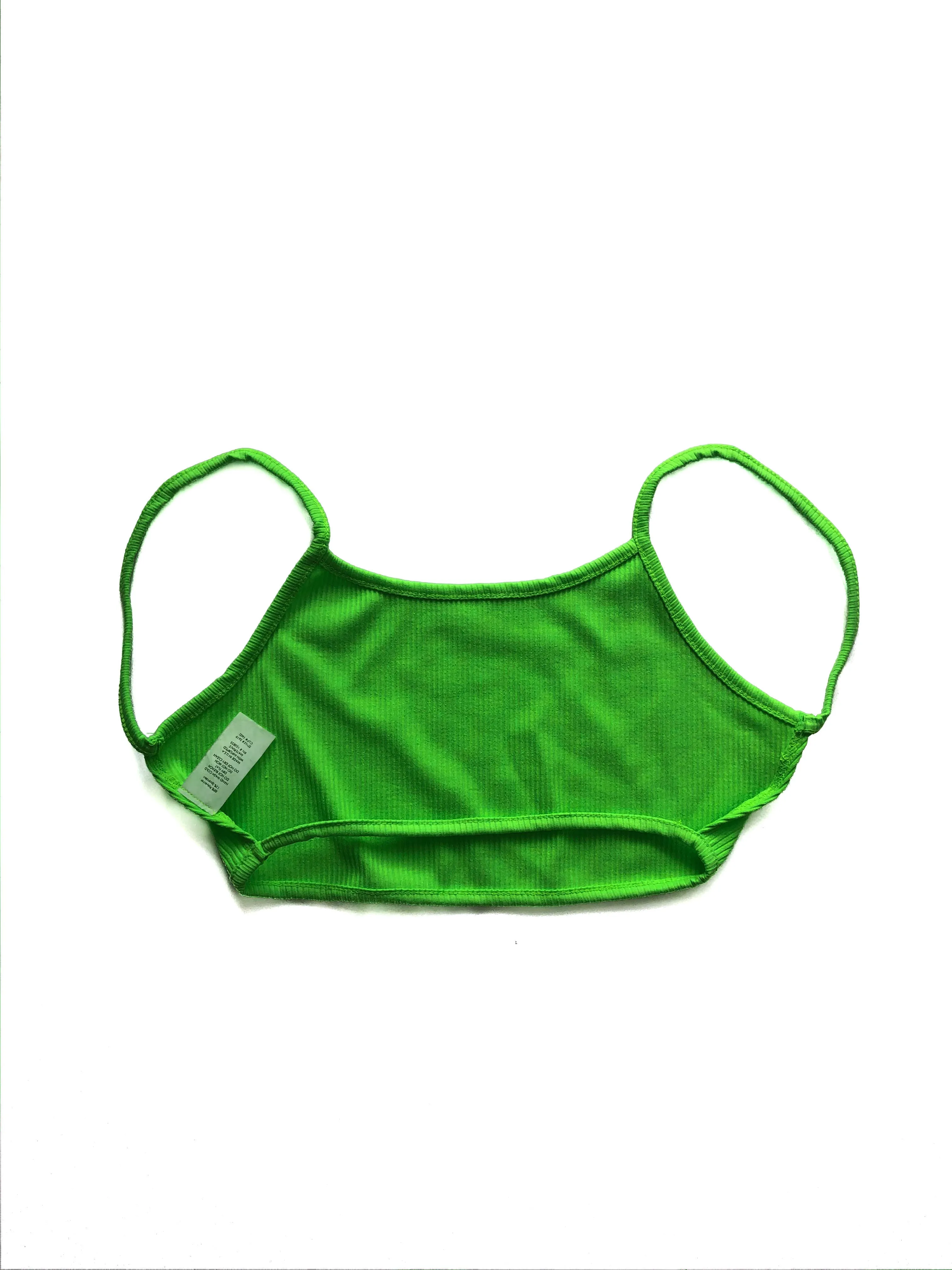 Kaya Ribbed Brami Top - Neon Green