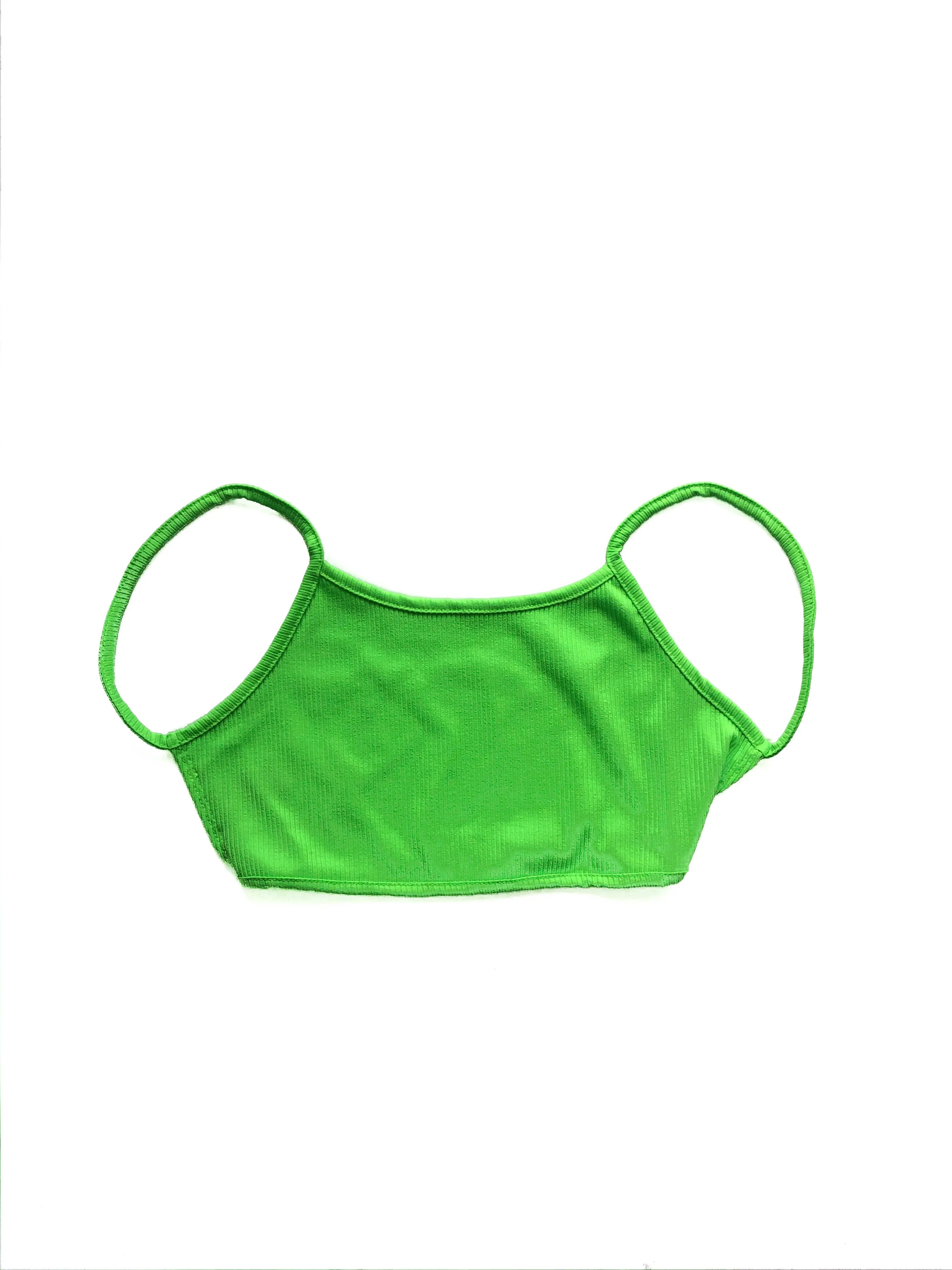 Kaya Ribbed Brami Top - Neon Green