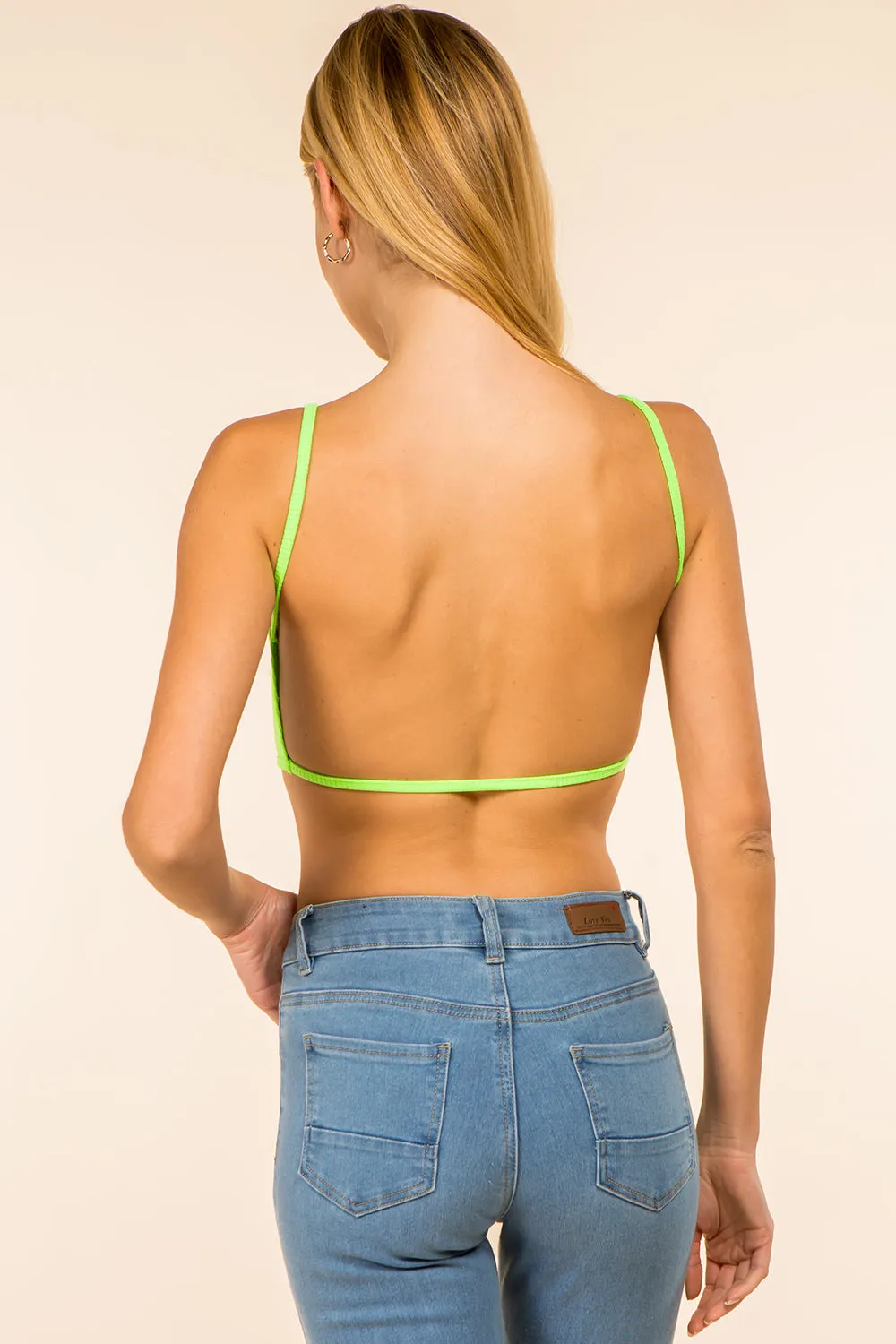 Kaya Ribbed Brami Top - Neon Green