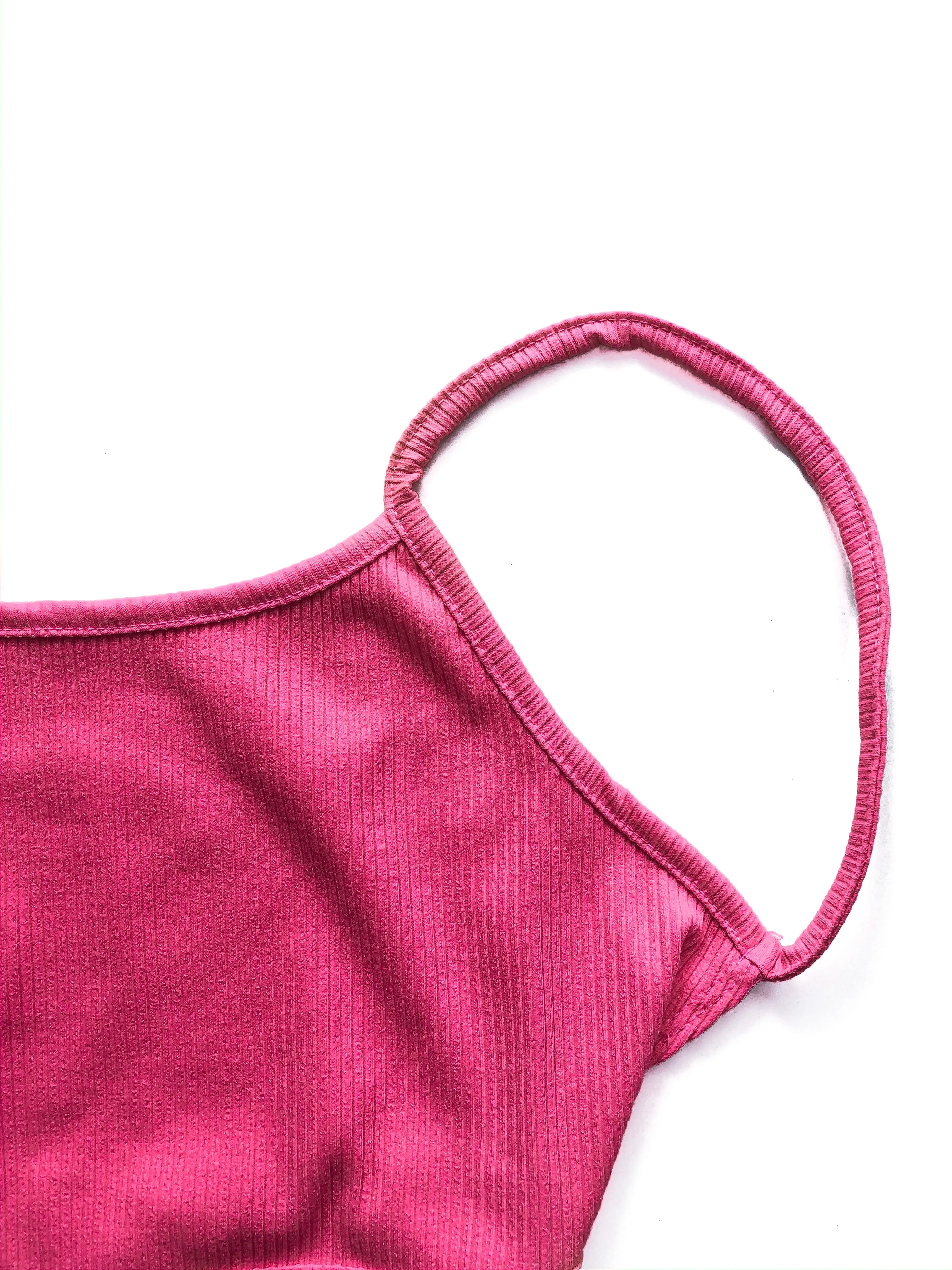 Kaya Ribbed Brami Top - Neon Pink