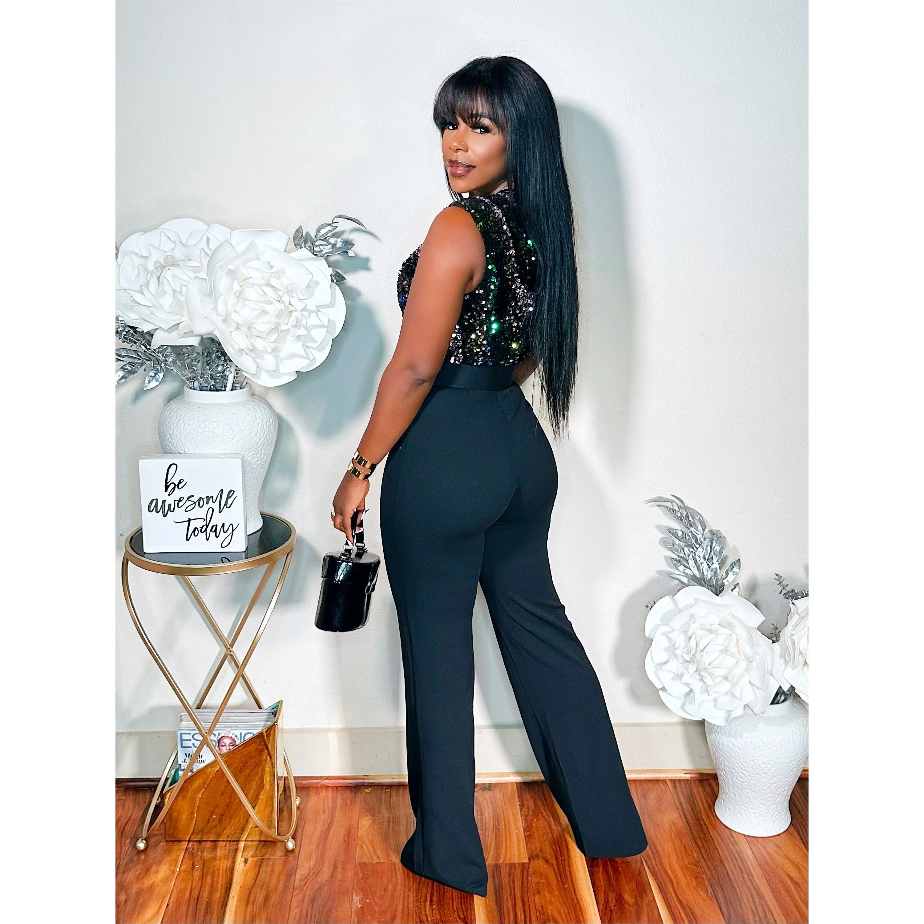 KIMBERLY MULTI COLOR SEQIUNS JUMPSUIT