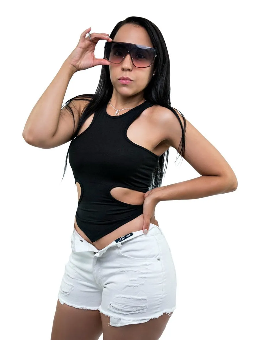 Knit Cut Out Crop Top
