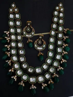 Kundan Haar with Green Pearls #J4241