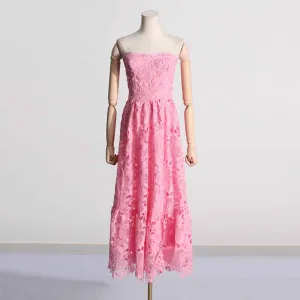 Lace Bustier Midi Dress