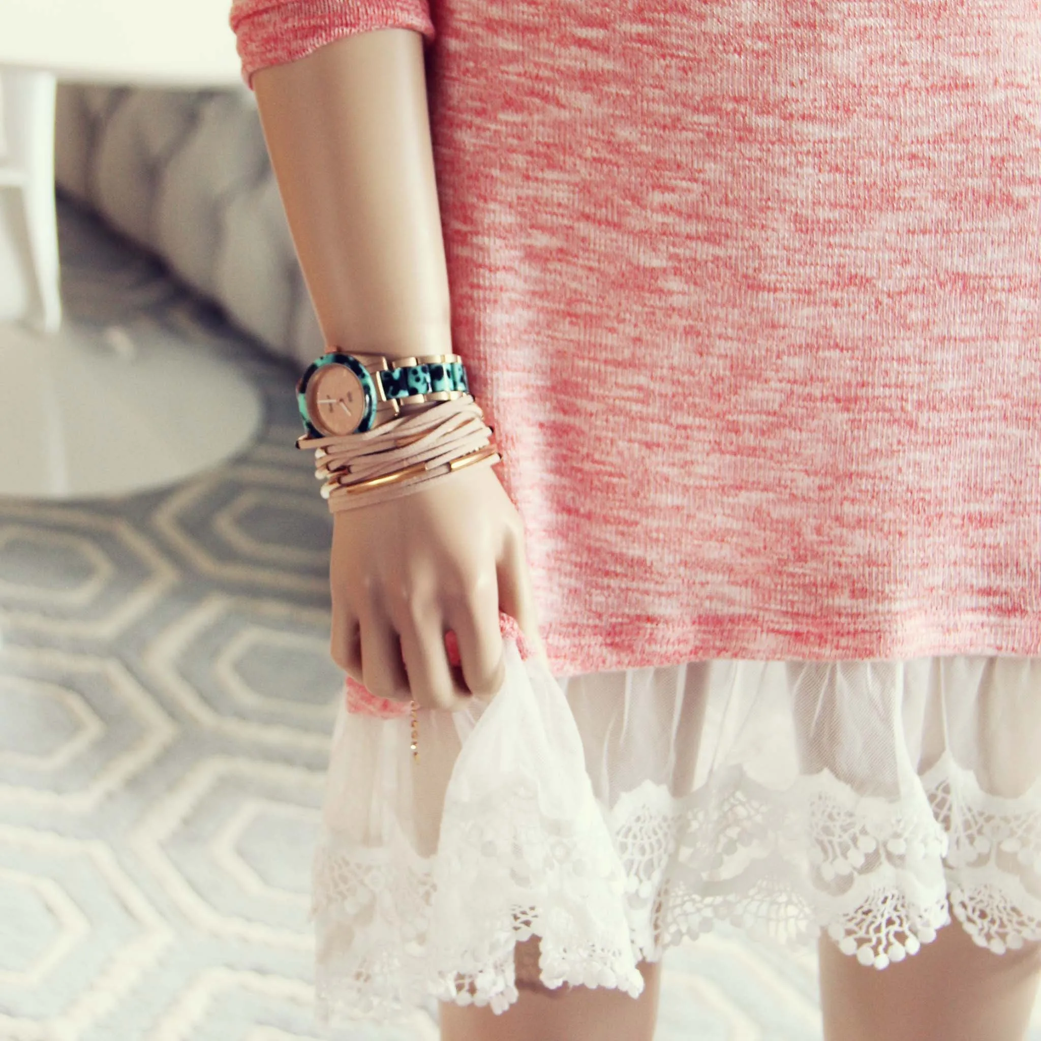 Lace Cactus Dress in Pink