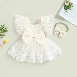 Lace Flower Romper Dress